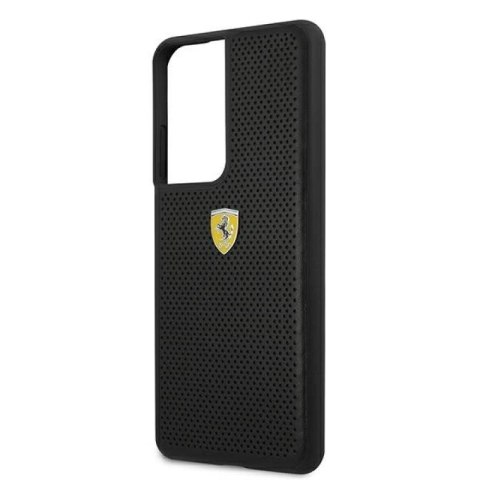 Etui Ferrari On Track Perforated na Samsung Galaxy S21 Ultra - czarne Ferrari