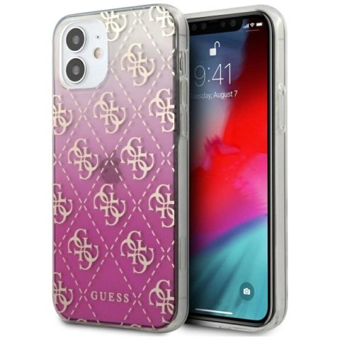Etui Guess 4G Gradient na iPhone 12 mini - różowe Guess