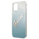 Etui Guess Glitter Gradient Script na iPhone 12 Pro Max - niebieskie Guess