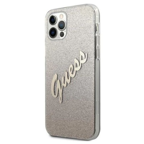 Etui Guess Glitter Gradient Script na iPhone 12 Pro Max - złote Guess