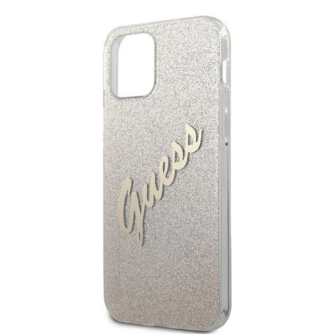 Etui Guess Glitter Gradient Script na iPhone 12 Pro Max - złote Guess