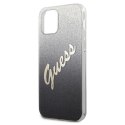 Etui Guess Glitter Gradient Script na iPhone 12 / iPhone 12 Pro - czarne Guess