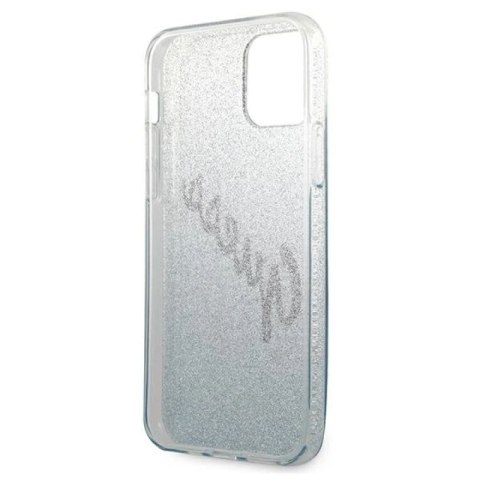 Etui Guess Glitter Gradient Script na iPhone 12 / iPhone 12 Pro - niebieskie Guess