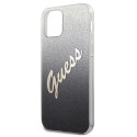 Etui Guess Glitter Gradient Script na iPhone 12 mini - czarne Guess