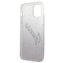Etui Guess Glitter Gradient Script na iPhone 12 mini - różowe Guess