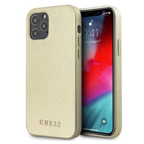 Etui Guess Iridescent na iPhone 12 Pro Max - złote Guess