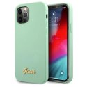 Etui Guess Metal Logo Script na iPhone 12 Pro Max 6,7" - zielone Guess