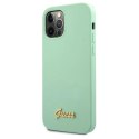 Etui Guess Metal Logo Script na iPhone 12 Pro Max 6,7" - zielone Guess
