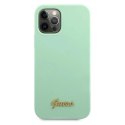 Etui Guess Metal Logo Script na iPhone 12 Pro Max 6,7" - zielone Guess