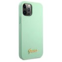 Etui Guess Metal Logo Script na iPhone 12 Pro Max 6,7" - zielone Guess