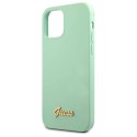 Etui Guess Metal Logo Script na iPhone 12 Pro Max 6,7" - zielone Guess