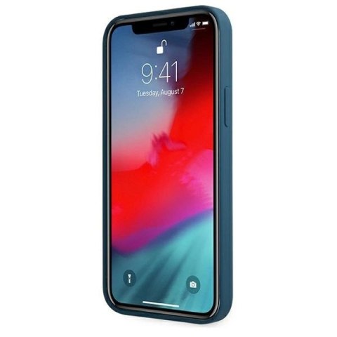 Etui Guess Metal Logo Script na iPhone 12 Pro Max - niebieskie Guess