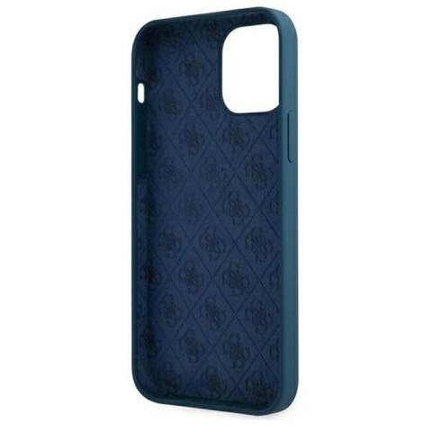 Etui Guess Metal Logo Script na iPhone 12 Pro Max - niebieskie Guess