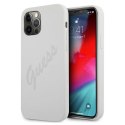 Etui Guess Script Vintage na iPhone 12 Pro Max - kremowe Guess