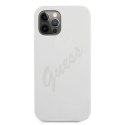 Etui Guess Script Vintage na iPhone 12 Pro Max - kremowe Guess