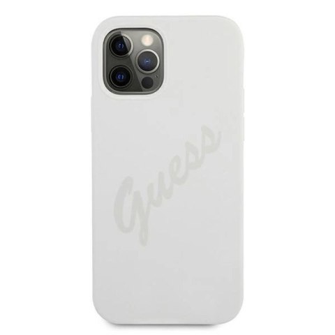 Etui Guess Script Vintage na iPhone 12 Pro Max - kremowe Guess