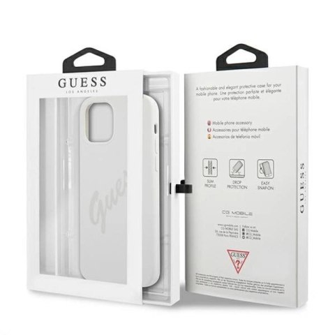 Etui Guess Script Vintage na iPhone 12 Pro Max - kremowe Guess