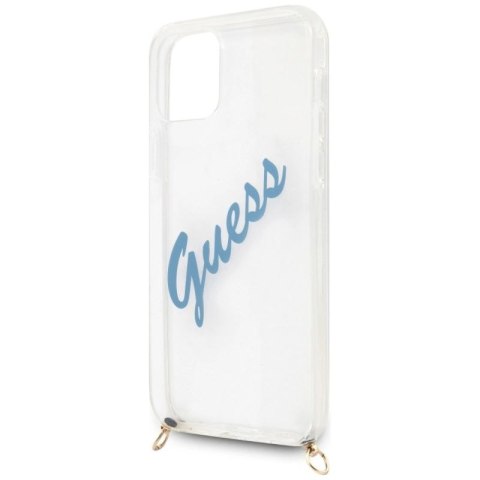 Etui Guess Script Vintage na iPhone 12 Pro Max - niebieskie Guess