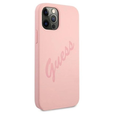 Etui Guess Script Vintage na iPhone 12 Pro Max - różowe Guess