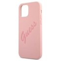 Etui Guess Script Vintage na iPhone 12 Pro Max - różowe Guess