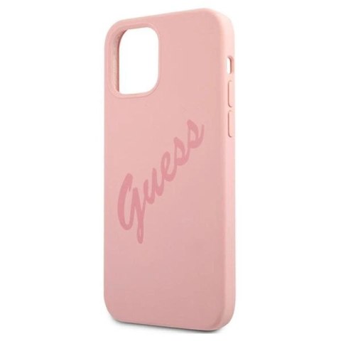 Etui Guess Script Vintage na iPhone 12 Pro Max - różowe Guess