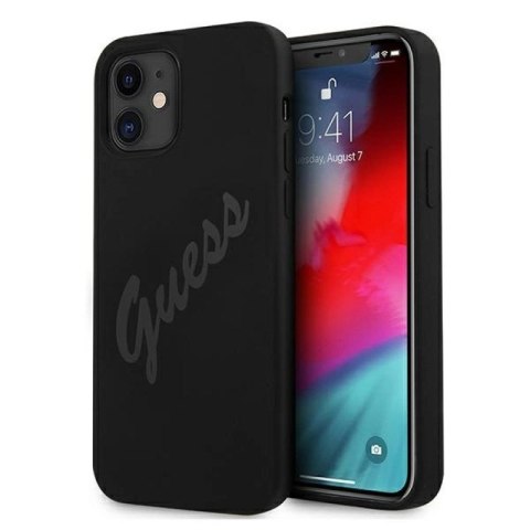 Etui Guess Script Vintage na iPhone 12 mini - czarne Guess