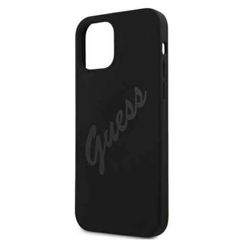 Etui Guess Script Vintage na iPhone 12 mini - czarne Guess