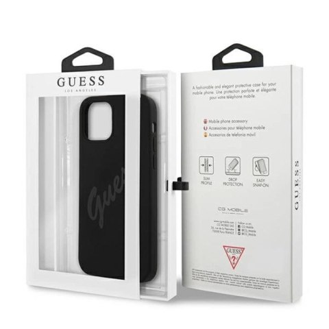 Etui Guess Script Vintage na iPhone 12 mini - czarne Guess