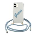 Etui Guess Script Vintage na iPhone 12 mini - niebieskie Guess