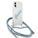 Etui Guess Script Vintage na iPhone 12 mini - niebieskie Guess