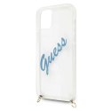 Etui Guess Script Vintage na iPhone 12 mini - niebieskie Guess