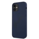 Etui Guess Script Vintage na iPhone 12 mini - niebieskie Guess