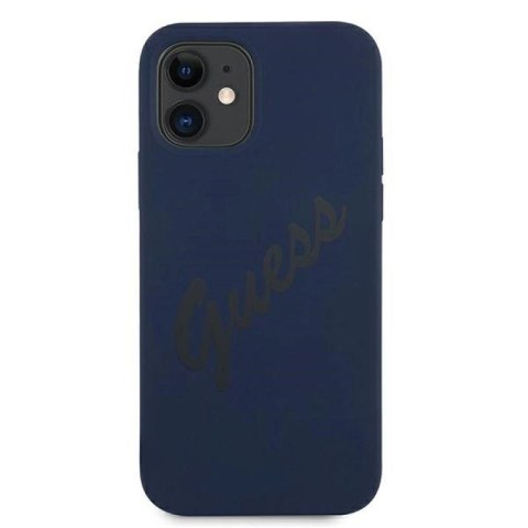 Etui Guess Script Vintage na iPhone 12 mini - niebieskie Guess