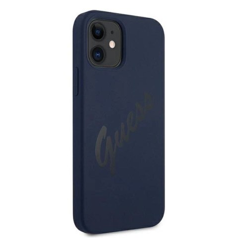 Etui Guess Script Vintage na iPhone 12 mini - niebieskie Guess