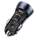 Ładowarka Baseus Golden Contactor Pro do samochodu USB-C / USB-A 40W PD QC 4+ SCP FCP AFC + kabel - szara Baseus