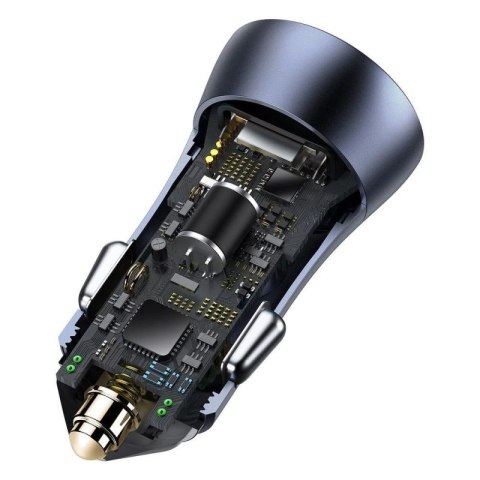 Ładowarka Baseus Golden Contactor Pro do samochodu USB-C / USB-A 40W PD QC 4+ SCP FCP AFC + kabel - szara Baseus