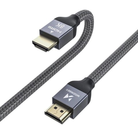Wozinsky kabel HDMI 2.1 8K 60 Hz 48 Gbps / 4K 120 Hz / 2K 144 Hz 2 m srebrny (WHDMI-20) Wozinsky