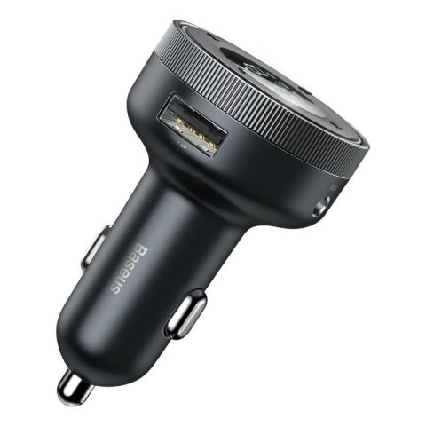 Baseus Enjoy transmiter FM ładowarka samochodowa LED 2x USB / 3,5mm jack bezprzewodowy odtwarzacz MP3 Bluetooth 5.0 3.4A czarny  Baseus