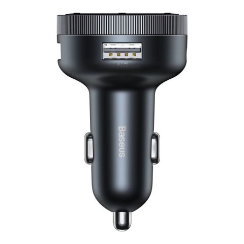 Baseus Enjoy transmiter FM ładowarka samochodowa LED 2x USB / 3,5mm jack bezprzewodowy odtwarzacz MP3 Bluetooth 5.0 3.4A czarny  Baseus