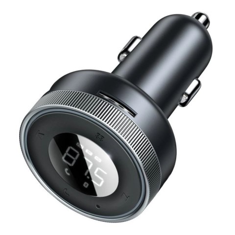 Baseus Enjoy transmiter FM ładowarka samochodowa LED 2x USB / 3,5mm jack bezprzewodowy odtwarzacz MP3 Bluetooth 5.0 3.4A czarny  Baseus