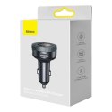 Baseus Enjoy transmiter FM ładowarka samochodowa LED 2x USB / 3,5mm jack bezprzewodowy odtwarzacz MP3 Bluetooth 5.0 3.4A czarny  Baseus