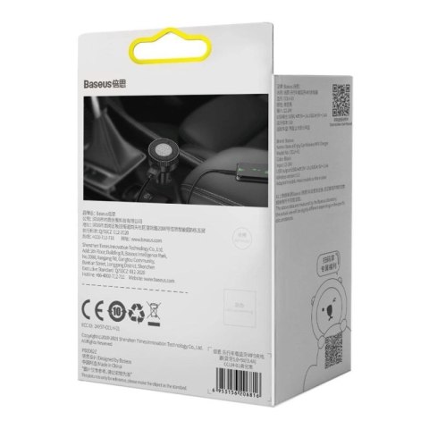 Baseus Enjoy transmiter FM ładowarka samochodowa LED 2x USB / 3,5mm jack bezprzewodowy odtwarzacz MP3 Bluetooth 5.0 3.4A czarny  Baseus