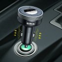 Baseus Enjoy transmiter FM ładowarka samochodowa LED 2x USB / 3,5mm jack bezprzewodowy odtwarzacz MP3 Bluetooth 5.0 3.4A czarny  Baseus