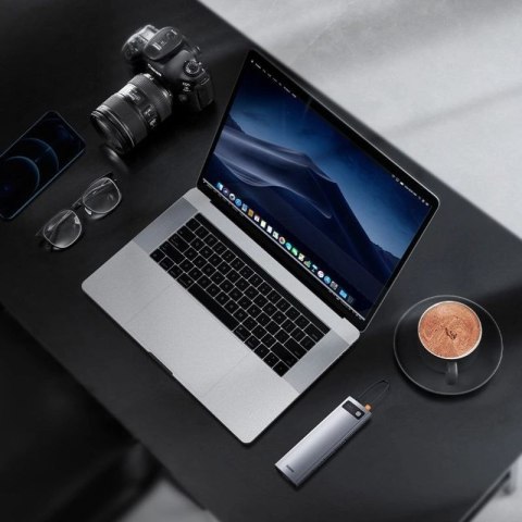 Baseus Metal Gleam 11w1 wielofunkcyjny HUB USB Typ C - 3x USB 3.2 Gen 1 5Gbps / USB Typ C PD 100W / 3,5 mm mini jack AUX / VGA F Baseus