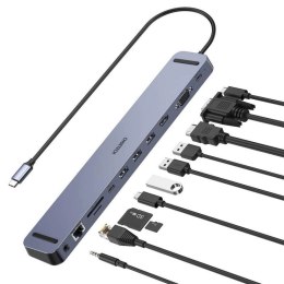 Choetech stacja dokująca adapter hub USB Typ C 11w1 100W PD szary (HUB-M20) Choetech