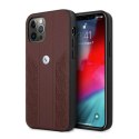 Etui BMW Leather Curve Perforate na iPhone 12 Pro Max - czerwone BMW