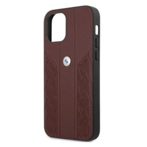 Etui BMW Leather Curve Perforate na iPhone 12 Pro Max - czerwone BMW