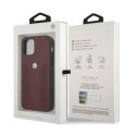 Etui BMW Leather Curve Perforate na iPhone 12 Pro Max - czerwone BMW