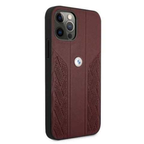 Etui BMW Leather Curve Perforate na iPhone 12 / iPhone 12 Pro - czerwone BMW