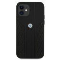 Etui BMW Leather Curve Perforate na iPhone 12 mini - czarne BMW